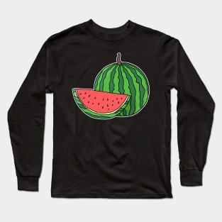 Watermelon hand drawn fruits summer Long Sleeve T-Shirt